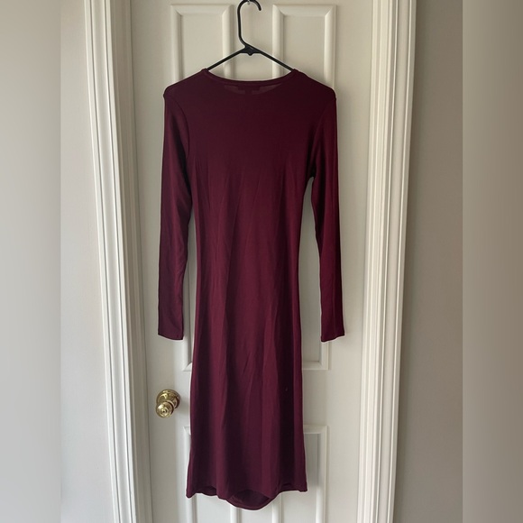 Vince Long-Sleeve Draped Short Dress - Picture 2 of 6